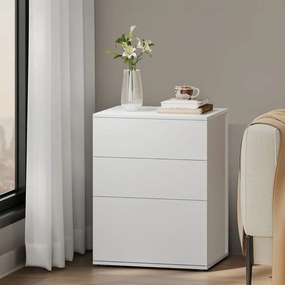Vasagle Éjjeliszekrény RAMONA, 58x35x45 cm, matt fehér/bézs