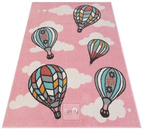 Gyerek szőnyeg pasztell rózsaszín léggömbökkel Szélesség: 120 cm | Hossz: 160 cm