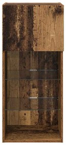 vidaXL Fali TV szekrények 2 pcs Öreg fa 40,5 x 30 x 90 cm Faanyag