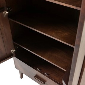 Sötét natúr színű mangófa szekrény 85x150x35 cm Liya – WOOOD