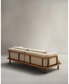 Bézs-natúr színű teakfa kerti kanapé Turqueta – Kave Home