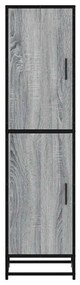 Highboard szürke sonoma 35,5x35x139 cm gépelt fa és fém