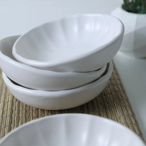 6 darab Laguna 12 cm-es kőagyag tál, fehér