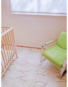 Krémszínű mosható kézi szövésű pamut gyerek szőnyeg 140x200 cm ABC – Lorena Canals