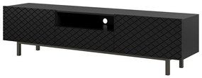 SCALIA II 190 2K1SZ TV-szekrény nyitott polccal - fekete matt / fekete lábak