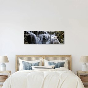 Egy kép a vízesésekről a dzsungelben (órával) (90x30 cm)