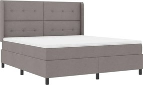 vidaXL LED Box Spring Ágy matracmal Tópszínű 180 x 200 cm szövet