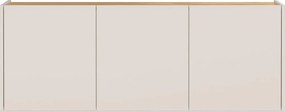Krémszínű függő szekrény tölgyfa dekorral 138x52x25 cm Libbiano – Germania