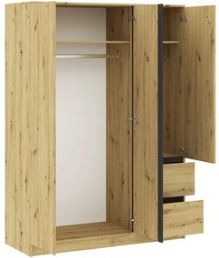 BASIT Gardrób Szekrény Tölgy Színben 150 cm