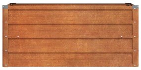 rozsda színű corten acél kerti magaságyás 100 x 40 x 45 cm