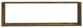 4 db füstös tölgy színű szerelt fa fali kockapolc 100x15x30 cm