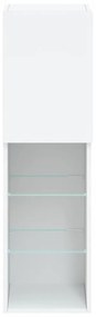fehér TV-szekrény LED-lámpákkal 30,5 x 30 x 102 cm