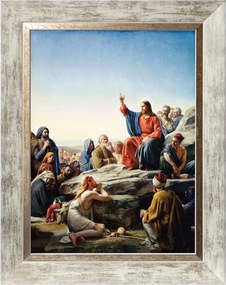 Prédikáció A Tetején Sermon Szakrális Vászonkép Fehér Keretben 30X40