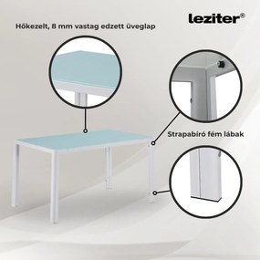 Mabel 6+1 étkező garnitúra fehér-szürke