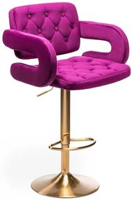 HR8403W Fukszia modern velúr szék arany lábbal