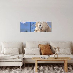Kép - Fehér oroszlán (órával) (90x30 cm)
