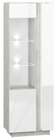 Lumens 03 vitrin bal beton/fehér fényes