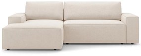 Bézs buklé kinyitható sarokkanapé (bal oldali) Jodie – Micadoni Home