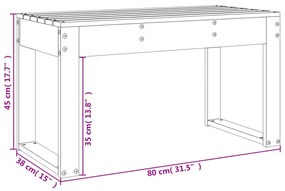 tömör fenyőfa kerti pad 80 x 38 x 45 cm