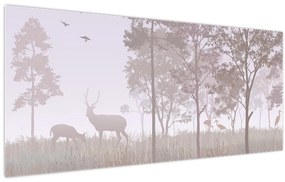 Kép - Monokróm erdő (120x50 cm)