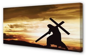 Canvas képek Jézus kereszt naplemente 100x50 cm