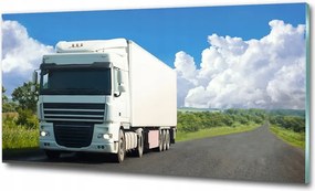 Fotó üvegkép Piros buszok 125x50