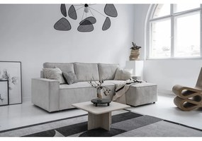 Fehér kordbársony kinyitható sarokkanapé (variálható) Brave Dave – Miuform