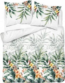 Ágynemű Garnitúra 220x200 Ágyneműhuzat Egzotikus Virágok Pálmalevelek 5470A