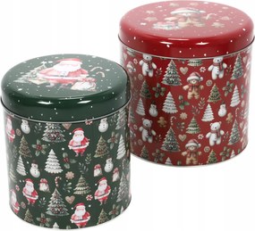 Karácsonyi Ételtároló Dobozok 2 Db Rozsdamentes Acél Piros Zöld