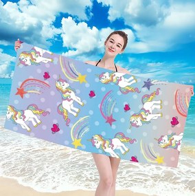 Strandtörölköző UNICORN PONNY 100x180 cm színes, 100% mikroszálas
