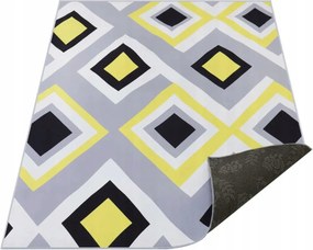 Szőnyeg 160X220 CM Szürke Sárga Modern Geometrikus Csúszásgátló Rombusz