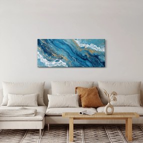 Kép - Világoskék márvány arannyal II. (120x50 cm)
