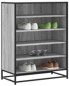 szürke sonoma szerelt fa és fém cipőszekrény 75 x 38 x 97,5 cm