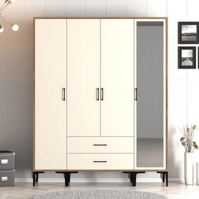 Kumsal gardróbszekrény, dió-krém, 160 cm – TR845HCT5496