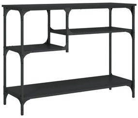 fekete tálalóasztal polcokkal 100 x 35 x 75 cm