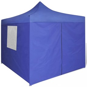kék összecsukható sátor 4 fallal 3 x 3 m