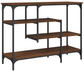 barna tölgyszínű tálalóasztal polcokkal 100 x 35 x 75 cm