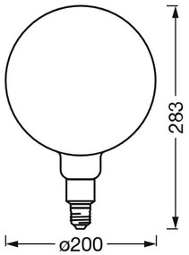 LED Dimmelhető izzó SMART+ GLOBE G200 E27/6W/230V 2500K Wi-Fi - Ledvance