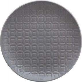 Kerámia Tányér Szürke Dombornyomott Mintás 21 cm