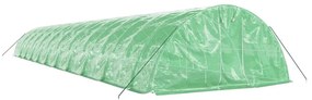zöld acélvázas melegház 110 m² 22 x 5 x 2,3 m