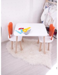 Gyerekasztal székekkel Bunny One Chair Set - Orange, White