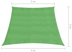 világoszöld HDPE napvitorla 160 g/m² 3/4 x 2 m