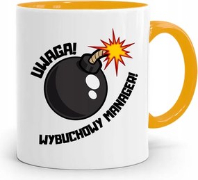 Menedzser Bögre Sárga Ajándék fényképes nyomtatással