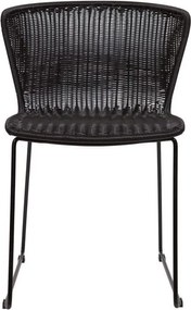 Fekete műrattan kerti szék szett 2 db-os Wings – WOOOD