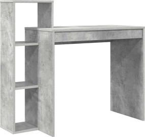vidaXL Asztal polcokkal Beton Szürke 100 x 40 x 90 cm Faanyag
