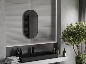 Mexen Loft ovális fürdőszobai tükör 75 x 40 cm, fekete keret - 9851-075-040-000-70