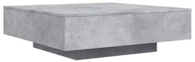 betonszürke dohányzóasztal LED-lámpákkal 100 x 100 x 31 cm