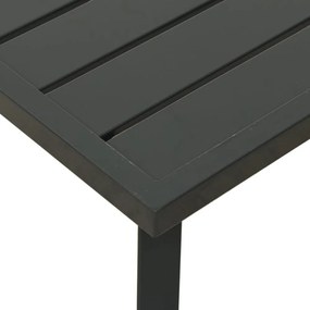 antracitszürke acél kerti dohányzóasztal 110 x 55 x 35 cm