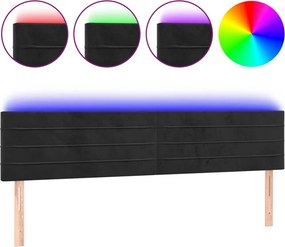 vidaXL fekete bársony LED-es fejtámla 160x5x78/88 cm