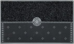 Lábtörlő Ezüst Fekete Tartós Ajtóvédő 45x75 cm